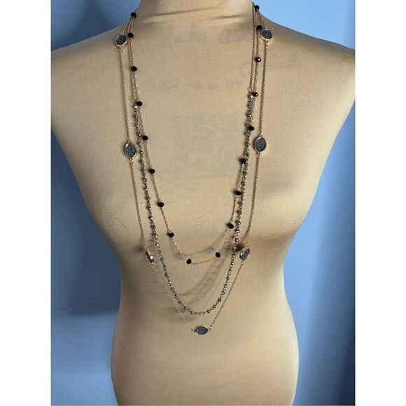 Vintage Charming Charlie Goldtone 3-Strand Necklace 18” - Picture 5 of 5